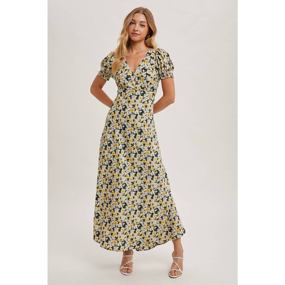 FLORAL PRINT WRAP MAXI SUN DRESS-SMALL - Picture 4 of 7